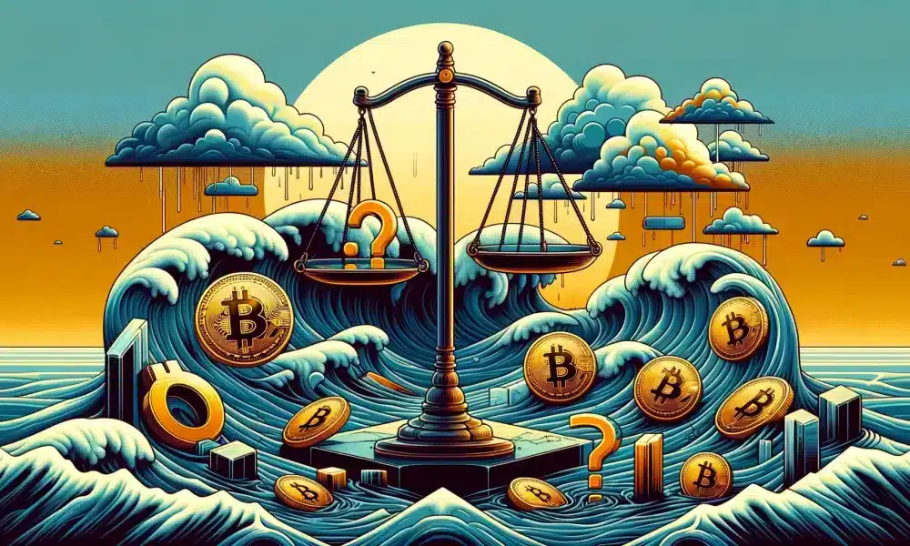 DALL·E 2024 03 01 17.13.15 Create a featured image for the article titled Bitcoin Losses at an All Time Low Should Holders Be Worried incorporating the hex color code FBEC