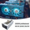 2000W Mining Power Supply, 110V-264V BTC 2U Single Channel Modular Mining Power, PC Power PSU for 8 GPU ETH/BTC Miner Machine Rig with Violent Fan,2000w - Image 2