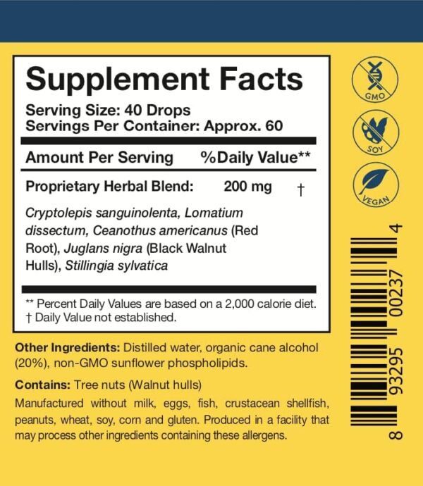 Researched Nutritionals Crypto-Plus - Targeted Microbial & Immune Support Formula with Red Root, Black Walnut Extract and Phospholipid Delivery for Maximum Nutrient Absorption (4 Fl Oz) - Image 3