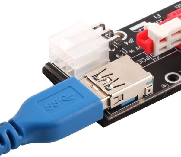 Ubit 6 Pack Latest GPU PCI-E Riser Express Cable 16X to 1X (6pin / MOLEX/SATA) with Led Graphics Extension Ethereum ETH Mining Powered Riser Adapter Card - Image 4