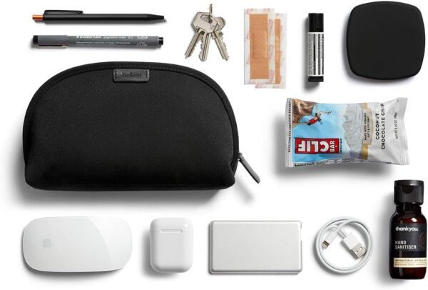 Bellroy Classic Pouch (EDC Zipper Travel Pouch, Water-Resistant Woven Fabric, Holds Pencils, Pens, Tech & Personal Items, Internal Mesh Pockets) - Melbourne Black - Image 6