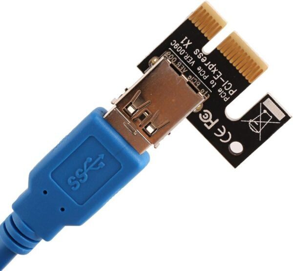 Ubit 6 Pack Latest GPU PCI-E Riser Express Cable 16X to 1X (6pin / MOLEX/SATA) with Led Graphics Extension Ethereum ETH Mining Powered Riser Adapter Card - Image 8