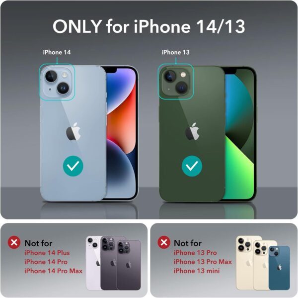 ESR for iPhone 14 Case/iPhone 13 Case, Compatible with MagSafe, Shockproof Military-Grade Protection, Magnetic Phone Case for iPhone 14/13, Classic Hybrid Case (HaloLock), Clear - Image 2
