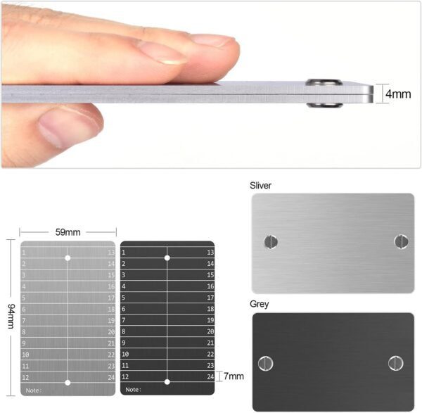 Crypto Seed Storage,Bitcoin Wallet,Cold Wallet Backup- BIP39 12 or 24 Words Recovery Phrase Backup Cryptocurrency Wallet with Engraving Pen(Double) (Grey) - Image 6