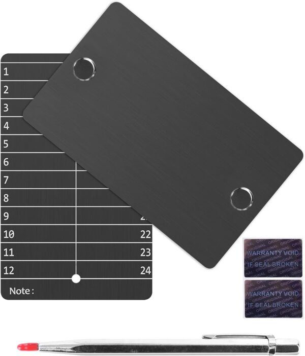 Crypto Seed Storage,Bitcoin Wallet,Cold Wallet Backup- BIP39 12 or 24 Words Recovery Phrase Backup Cryptocurrency Wallet with Engraving Pen(Double) (Grey)