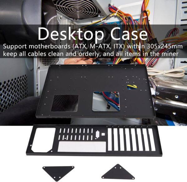 Mining Rig Frame, Computer SECC Chassis Motherboard Bracket Kit Open Design Support Motherboards Within Approx. 305 X 245mm / 12.0 X 9.6in - Image 3