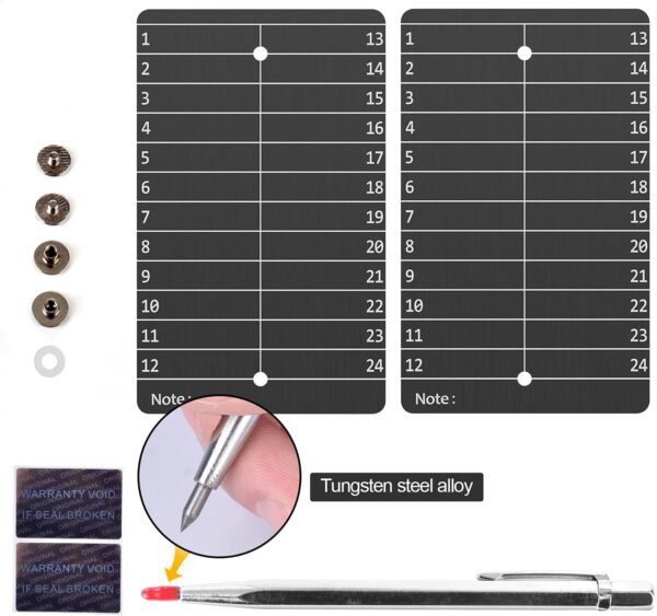 Crypto Seed Storage,Bitcoin Wallet,Cold Wallet Backup- BIP39 12 or 24 Words Recovery Phrase Backup Cryptocurrency Wallet with Engraving Pen(Double) (Grey) - Image 2