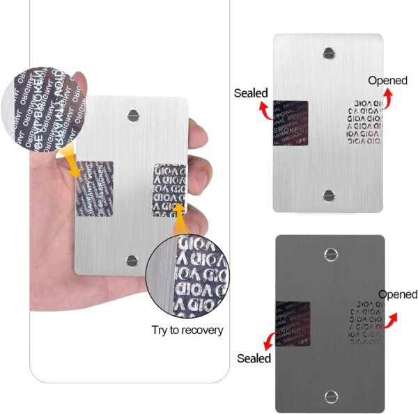 Crypto Seed Storage,Bitcoin Wallet,Cold Wallet Backup- BIP39 12 or 24 Words Recovery Phrase Backup Cryptocurrency Wallet with Engraving Pen(Double) (Grey) - Image 5