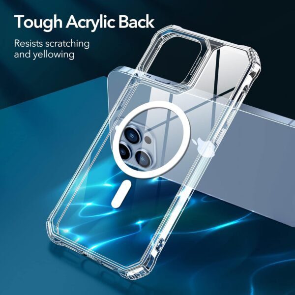 ESR Air Armor Magnetic Case with HaloLock Compatible with iPhone 13 Pro Max Case, Compatible with MagSafe, Military-Grade Protection, Yellowing-Resistant Hard Back, Shock-Absorbing Corners, Clear - Image 7