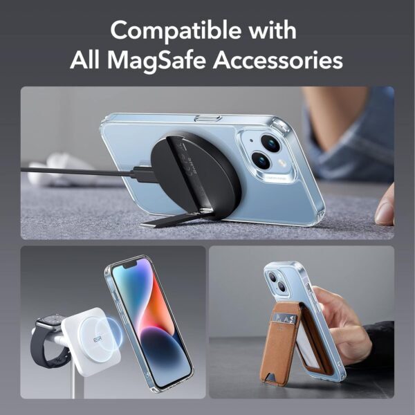 ESR for iPhone 14 Plus Case, Magnetic Case Compatible with MagSafe, Shockproof Military-Grade Protection, Magnetic Phone Clear Case for iPhone 14 Plus, Classic Hybrid Series, Clear - Image 8