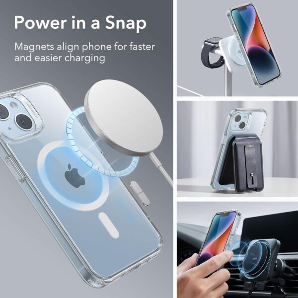 ESR for iPhone 14 Plus Case, Magnetic Case Compatible with MagSafe, Shockproof Military-Grade Protection, Magnetic Phone Clear Case for iPhone 14 Plus, Classic Hybrid Series, Clear - Image 3