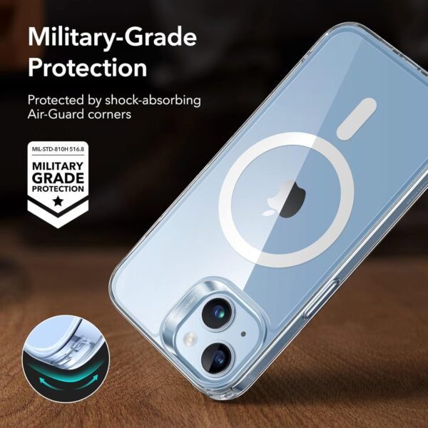 ESR for iPhone 14 Plus Case, Magnetic Case Compatible with MagSafe, Shockproof Military-Grade Protection, Magnetic Phone Clear Case for iPhone 14 Plus, Classic Hybrid Series, Clear - Image 5