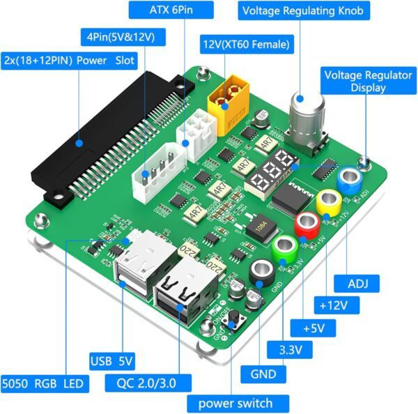 Power Supply Breakout Board Graphics Card 64pin to 12 6pin Adapter Board PSU Board for Mining Bitcoin Miner - Image 3