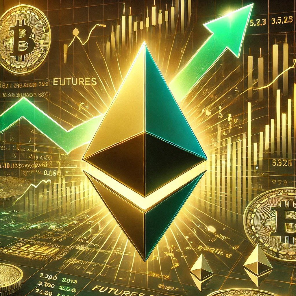 DALL·E 2024 09 25 17.20.48 A digital illustration highlighting Ethereums futures market signaling a