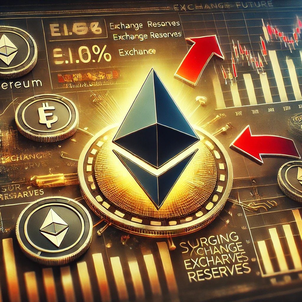 DALL·E 2024 09 02 16.39.41 A digital illustration depicting concerns about Ethereums future with a f