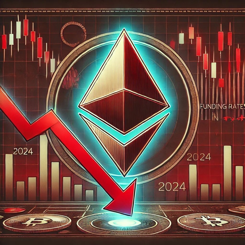 DALL·E 2024 09 16 17.30.19 A digital illustration depicting a bearish signal for Ethereum as funding