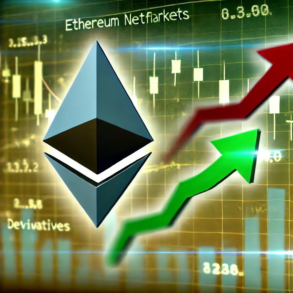DALL·E 2024 10 25 16.40.42 A digital illustration depicting a spike in Ethereum netflow to derivativ
