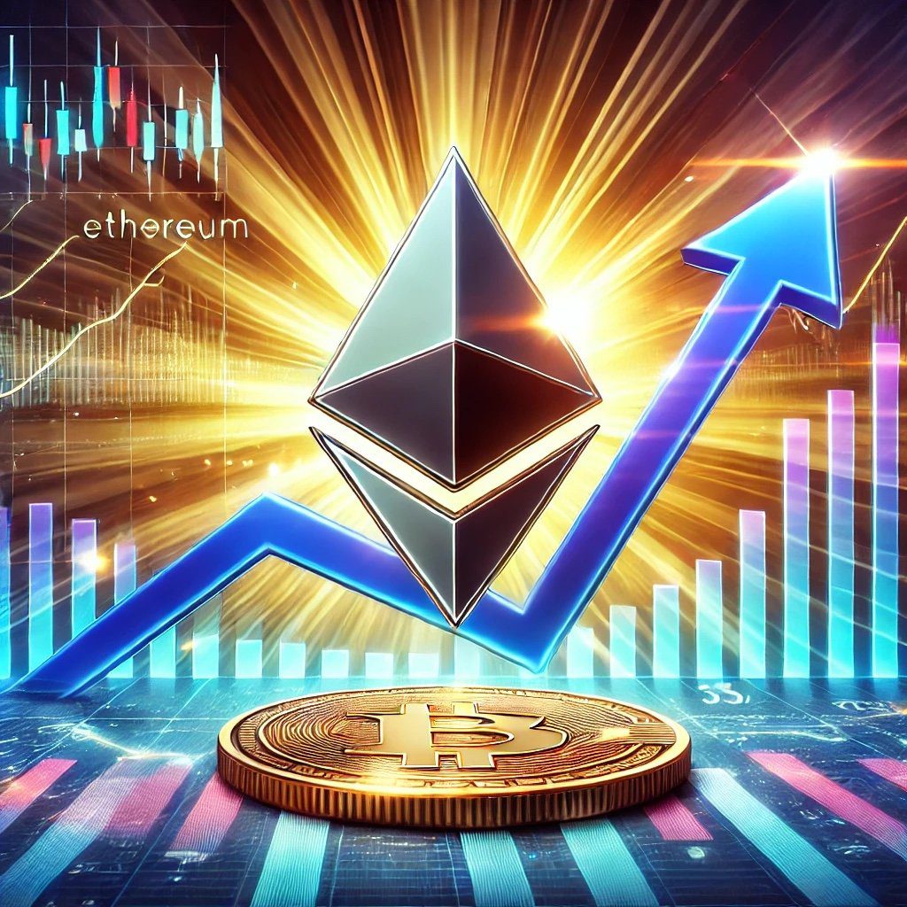 DALL·E 2024 11 28 16.25.05 A professional digital illustration showing Ethereums logo breaking throu