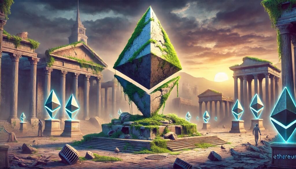 DALL·E 2024 08 27 10.25.42 A conceptual art depicting the decline of Ethereum in a symbolic way. The