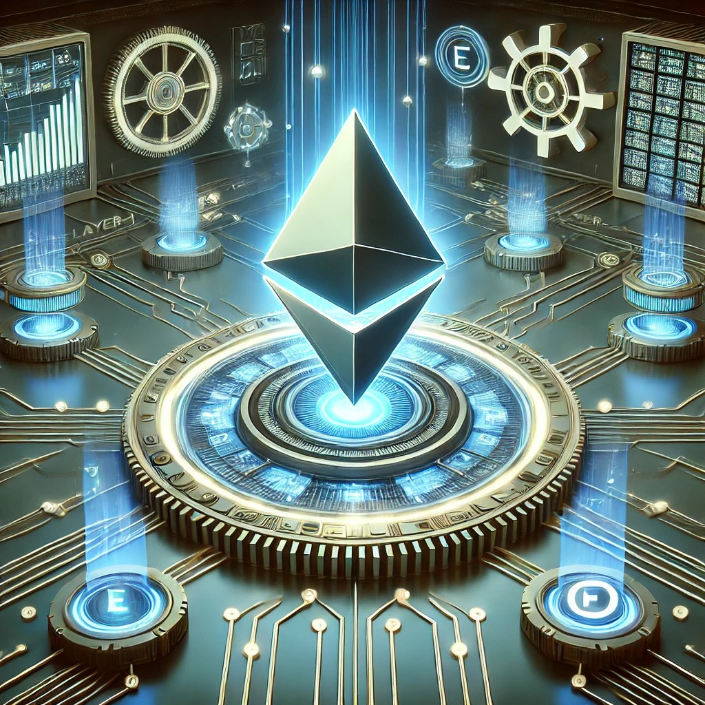 DALL·E 2025 04 21 14.27.00 A futuristic and symbolic digital illustration representing Ethereums foc