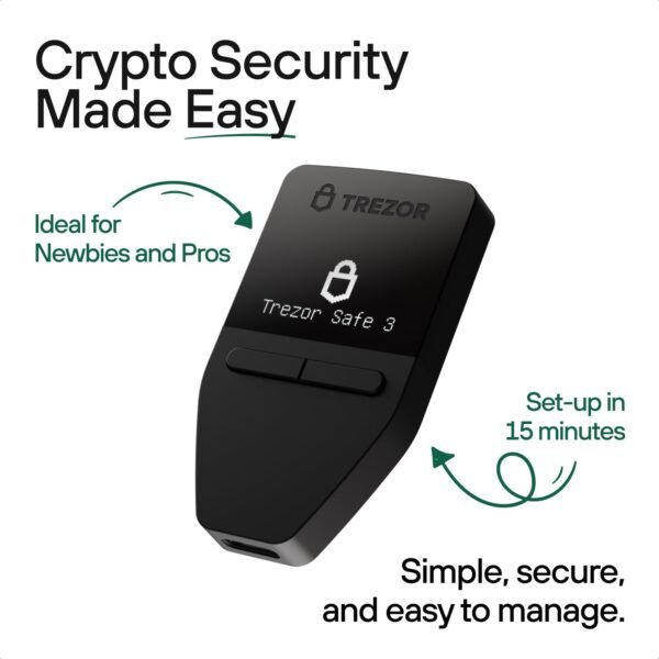 Trezor Safe 3 - Passphrase & Secure Element Protected Crypto Hardware Wallet - Buy, Store, Manage Digital Assets Simply and Safely (Solar Gold) - Image 2