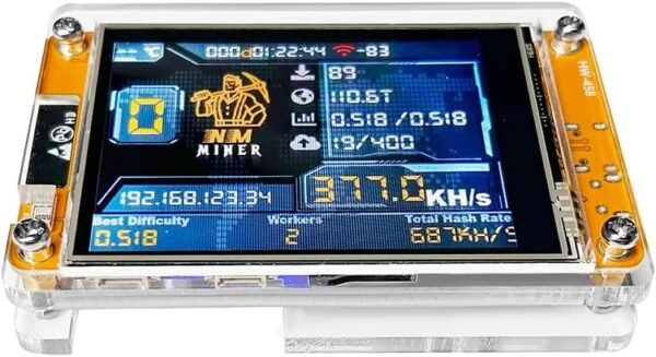 Bitcoins Miner BTC Miner USB NMMiner 375K/HS 2.8 Inch Smart Display Crypto Mining Machine Solo Lottery Miner BTC Mining Machine Better Than Nerd Miner V2 V3