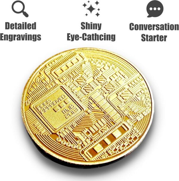 Bitcoin Coin - Commemorative BTC Coins Plus Clear Protective Case, Physical Bitcoin, Cryptocurrency Gifts, Limited Edition Collectible Plus Protective Case - Image 3