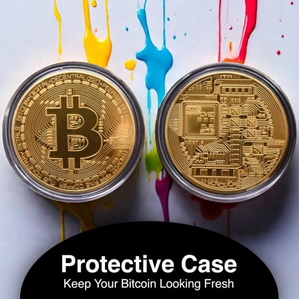 Bitcoin Coin - Commemorative BTC Coins Plus Clear Protective Case, Physical Bitcoin, Cryptocurrency Gifts, Limited Edition Collectible Plus Protective Case - Image 6