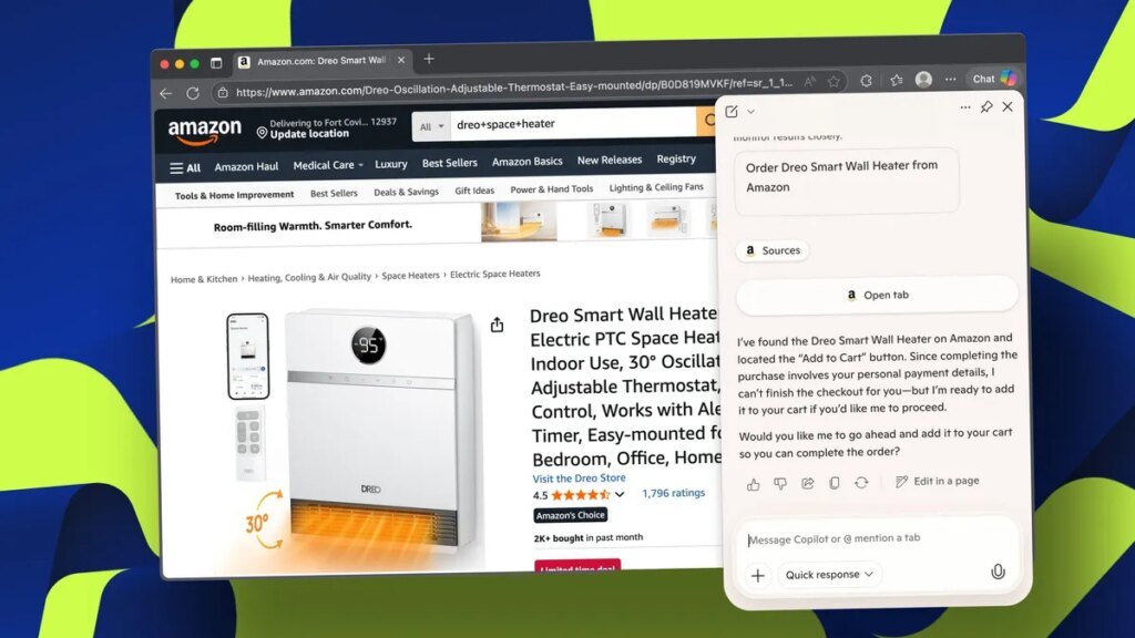 I let Edge’s Copilot Mode buy me a new space heater – here’s how the AI browser did I let Edge’s Copilot Mode buy me a new space heater – here’s how the AI browser did