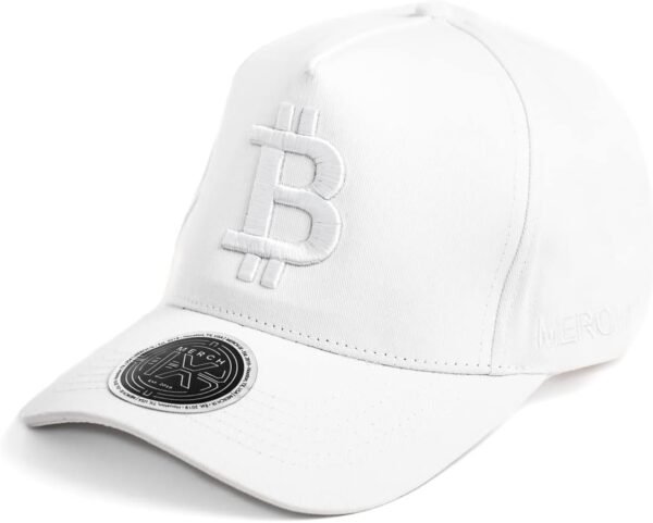 Adjustable Designer All-White Bitcoin Hat (Multiple Styles) - Image 2