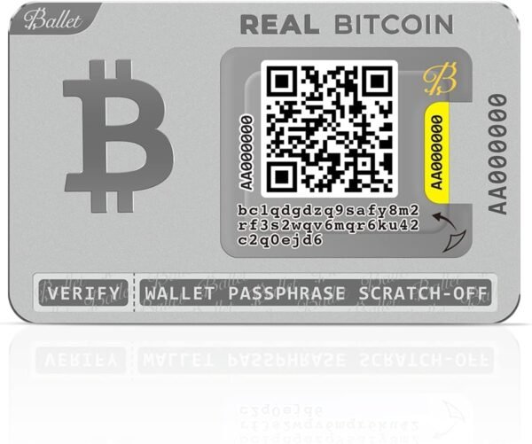 Ballet REAL Bitcoin - The Easiest Cryptocurrency Cold Storage Card - Crypto Hardware Wallet, Safeguarding Your Digital Assets (Single)