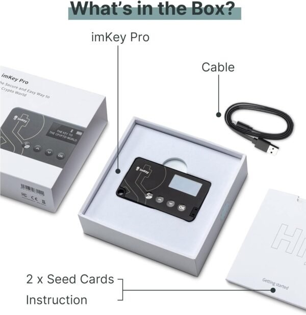 imKey imKey Pro Cryptocurrency Hardware Wallet, CC EAL 6+ Secure Level, Offline Operates, Multi-Secure, Safely Stores Your Crypto (Ethereum, Bitcoin, Litecoin and More), NFTs, Layer2, EVMa - Image 2