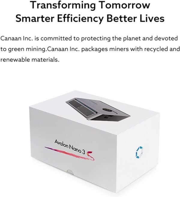 New Canaan Avalon Nano 3S Bitcoin Miner, 6TH/s 140w SHA256 Quiet ASIC Miner Bitcoin, Crypto Miner with Canaan Original PSU for Home & Office Use, Support Bitcoin Solo Miner & Stake Pool, White - Image 9