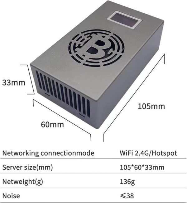 BeluckyMiner Bitcoins Miner Crypto Lottery Mining Machine BTC Asic Miner 2.4G WiFi SHA-256 500GH/S BM1366 Solo Miner Home Use Lotto Device - Image 2