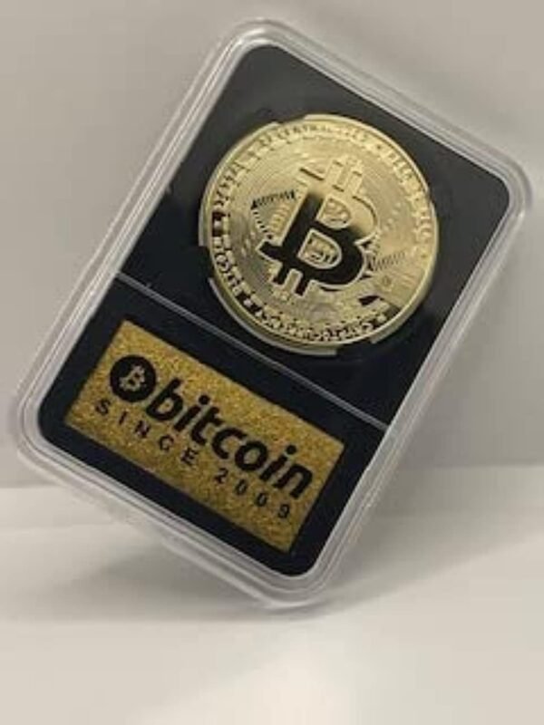 Bitcoin Coin in Collector's Edition Case: Limited Edition Physical Gold Coin with Crypto Coin Display Case | Cryptocurrency Coin with Realistic Details | Desk Home Office Idea for HODL Fans - Image 2