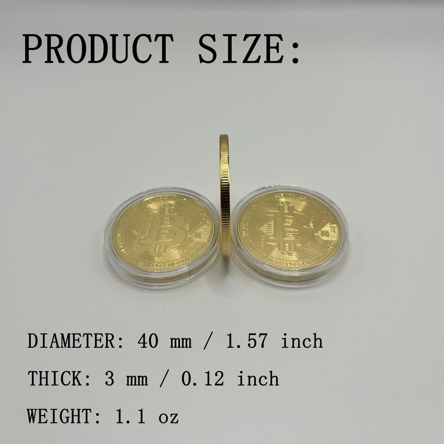 6PCS Gold Plated Bitcoin Coins - 40mm Diameter, 3mm Thickness Commemorative Physical BTC Cryptocurrency Collectible with Clear Protective Case, for Blockchain Enthusiasts 3 6PCS Gold Plated Bitcoin Coins - 40mm Diameter, 3mm Thickness Commemorative Physical BTC Cryptocurrency Collectible with Clear Protective Case, for Blockchain Enthusiasts - Image 3