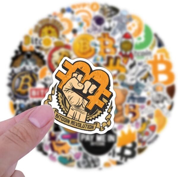 60pcs Bitcoin Crypto Stickers -Funny Digital Currency Stickers for Water Bottles,Laptop,Computer,Phone,Guitar,Luggage - Image 6