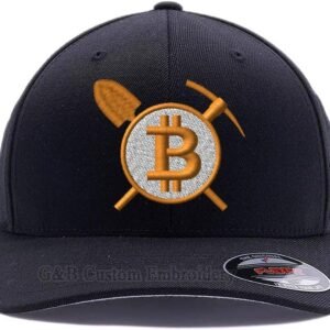 Cap. Bitcoin Digital Currency Logo Embroidered. Custom Hat