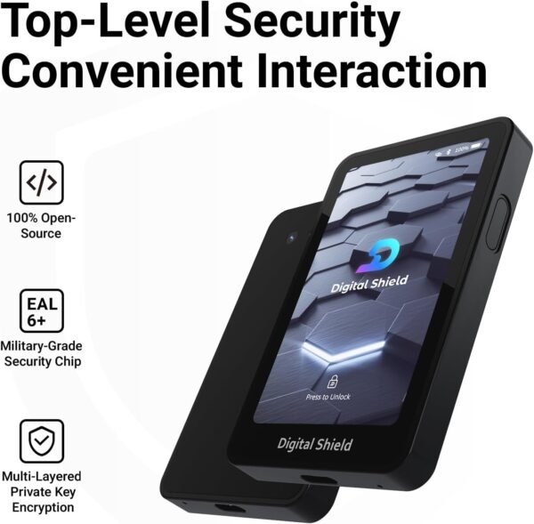 Digital Shield Cold Wallet Crypto,CC EAL6+ Secure Element & Passphrase Crypto Hardware Wallet,Protect Your Digital Assets & Bitcoin - Image 5