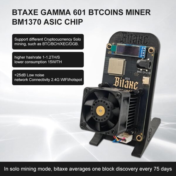 Bitaxe 601 Gamma Bitcoin Miner 1.2TH/s Solo Miners BM1370 Chip 2.4G WiFi 18W/TH BTC Miner Machine Lottery Crypto Miner with Open System Asic Bitcoin Mining Machine - Image 4