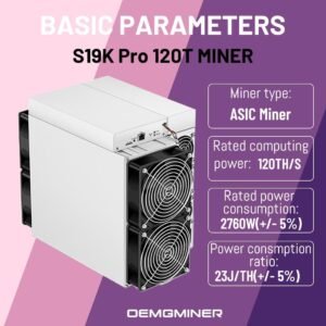 New Antminer S19k Pro 120T 2760W ASIC Miner Bitcoin Miner – High Efficiency, Crypto Machine Includes PSU, in Stock by OEMGMINER