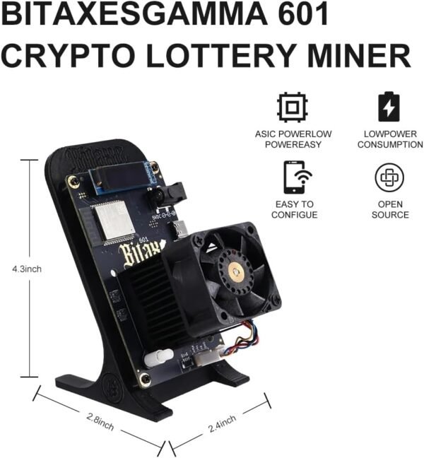 Bitaxe 601 Gamma Bitcoin Miner 1.2TH/s Solo Miners BM1370 Chip 2.4G WiFi 18W/TH BTC Miner Machine Lottery Crypto Miner with Open System Asic Bitcoin Mining Machine - Image 2