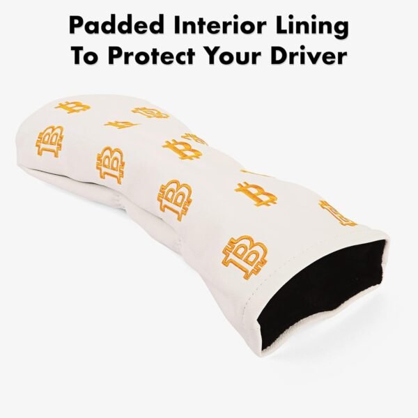 Bitcoin Golf Driver Headcover - Leather Golf Club Covers - HODL 21 Head Cover Golf Accessories - Image 2