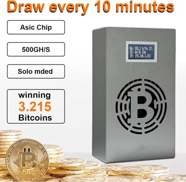 BeluckyMiner Bitcoins Miner Crypto Lottery Mining Machine BTC Asic Miner 2.4G WiFi SHA-256 500GH/S BM1366 Solo Miner Home Use Lotto Device - Image 5
