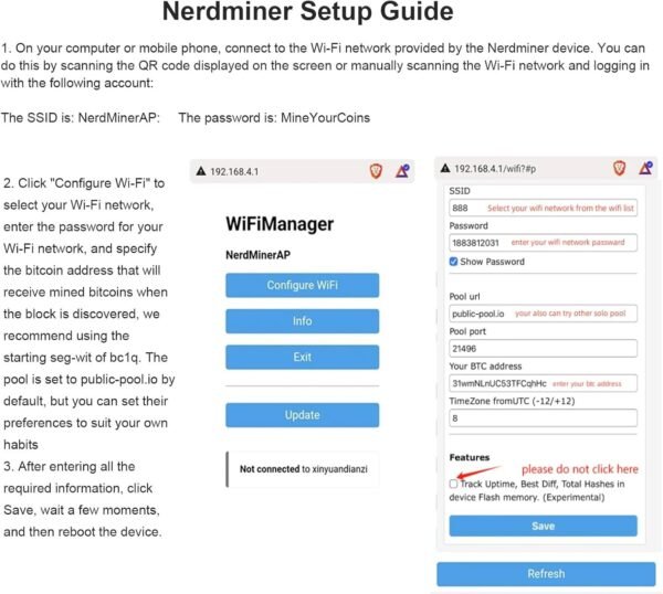 Nerdminer V2 55K T-Display 1.14 Plug and Play BTC Crypto Solo Miner Bitcoin Mining Machine BTC Lottery Machine Open Source Miner 1W Low Power Consumption - Image 7