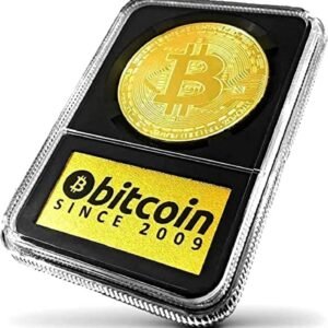 Bitcoin Coin in Collector’s Edition Case: Limited Edition Physical Gold Coin with Crypto Coin Display Case | Cryptocurrency Coin with Realistic Details | Desk Home Office Idea for HODL Fans