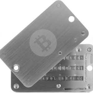 Crypto Seed Phrase Storage, Stainless Steel Secure Bitcoin Wallet, Private Key Recovery Cold Storage Backup 3 Plates 24 Words Compatible with BIP39 Hardware Wallets As Gifts