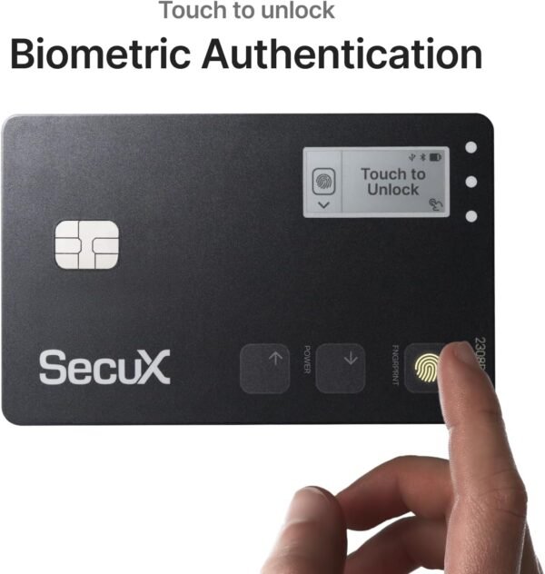 SecuX Shield Bio Crypto Hardware Wallet - Secure Biometric Authentication, Cold Storage Card for NFT, Bitcoin, Ethereum, Cardano, ERC20, BEP20, and More - Image 2