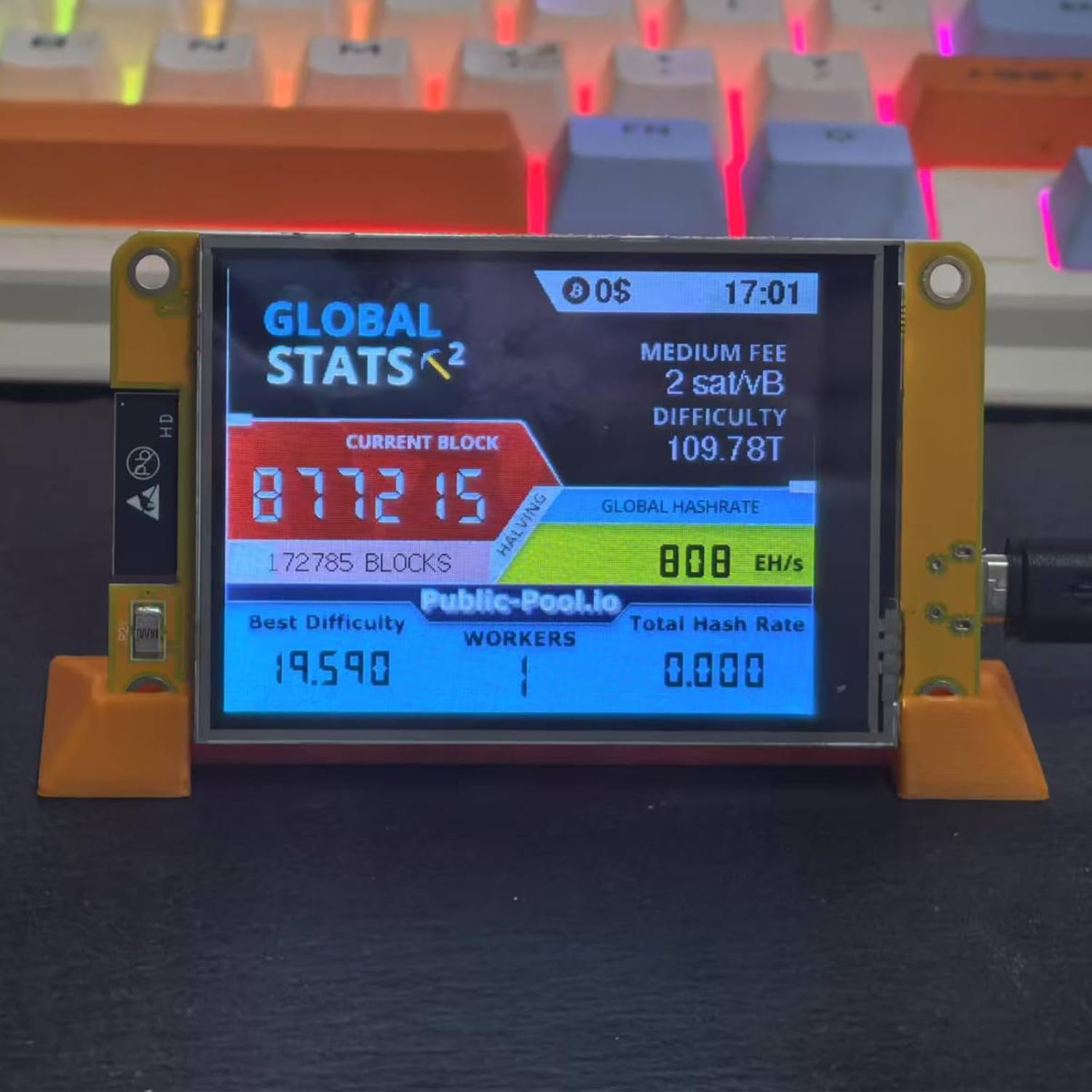 Bitcoins Miner USB Miner V2 ESP32 Hashrate 49K/S 2.8 Inch Smart Display Crypto Solo Lottery Miner Solo Mining Machine 4 Bitcoins Miner USB Miner V2 ESP32 Hashrate 49K/S 2.8 Inch Smart Display Crypto Solo Lottery Miner Solo Mining Machine - Image 4