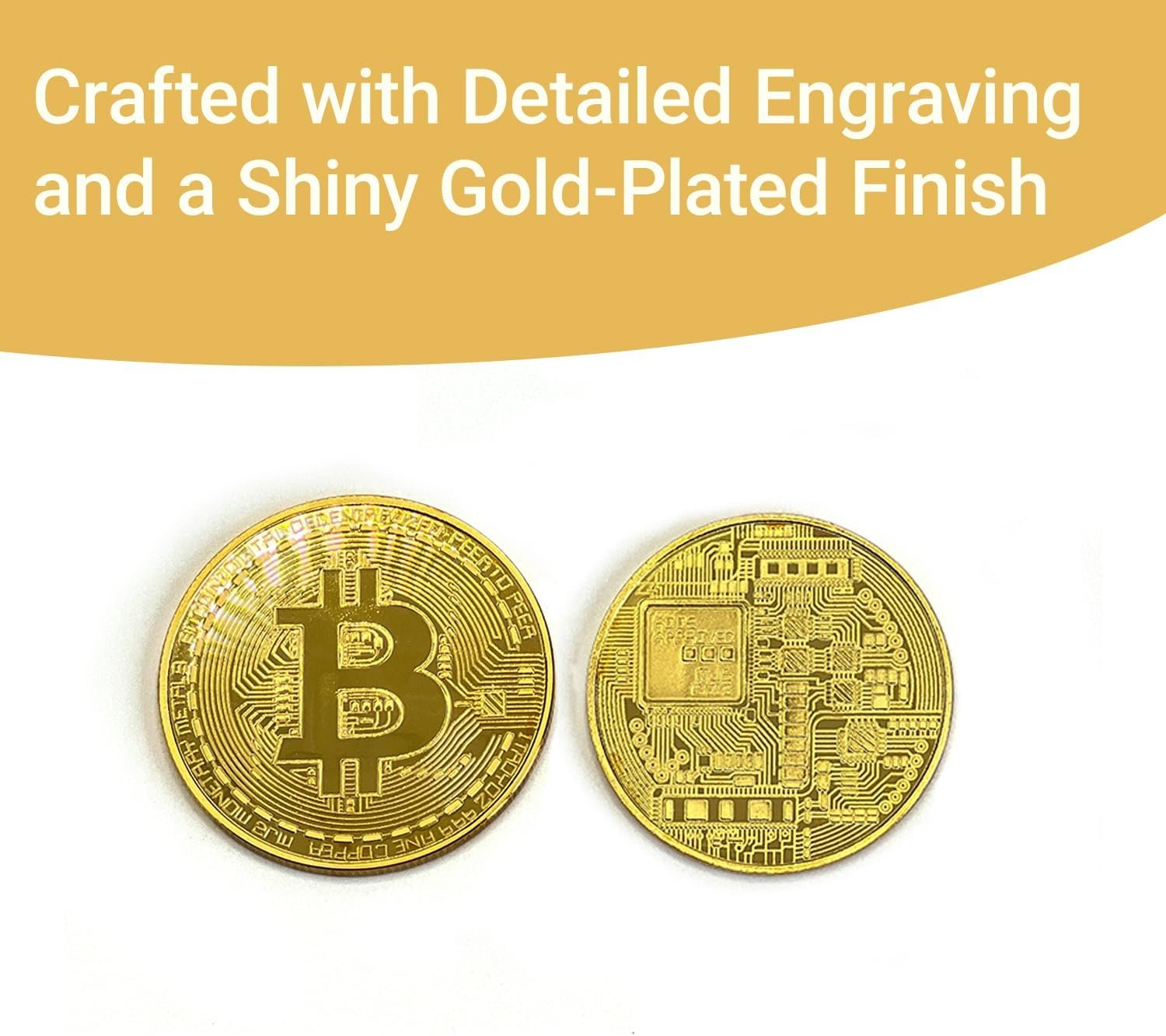 6Ps Gold Plated Bitcoin Coin – Physical Cryptocurrency Collectible with Protective Display Case, Premium Commemorative Souvenir for Crypto Enthusiasts and Gift Giving (Golden 3 6Ps Gold Plated Bitcoin Coin – Physical Cryptocurrency Collectible with Protective Display Case, Premium Commemorative Souvenir for Crypto Enthusiasts and Gift Giving (Golden - Image 3